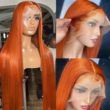 Straight Ginger Lace Front Wig 13x6 HD Lace Frontal Pre-Plucked Human Hair