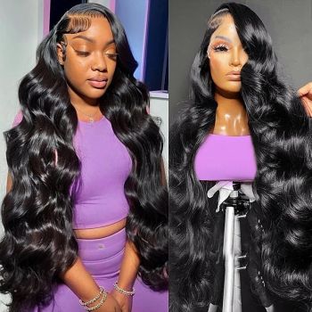13x6 Body Wave HD Lace Front Wigs Human Hair Brazilian Virgin Human Wig Easi-Drawstring Cap