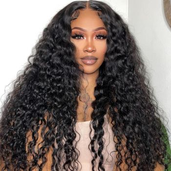 Ready to Wear Glueless Human Hair Wig with 4x4 Lace Closure Deep Wave and Pre Cut Cap