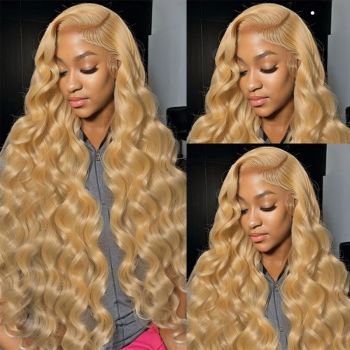 #27 Honey Blonde Body Wave HD Lace Front Wig - 13x4 Human Hair with Pre-Plucked Hairline & Glueless Fit