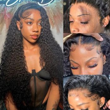 Water Wave 13x6 HD Lace Front Wig Human Hair Pre Plucked Upgrade Easi-Drawstring Wigs