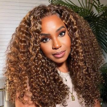 Highlight Brown Water Wave 7x5 Glueless Lace Wig Pre-plucked Hairline Secure 3D Dome Cap