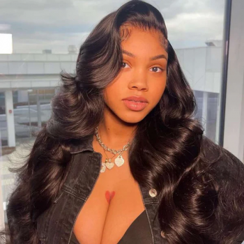 13x4 HD Lace Front Body Wave Human Hair Wig with Pre Plucked Hairline Glueless Installation